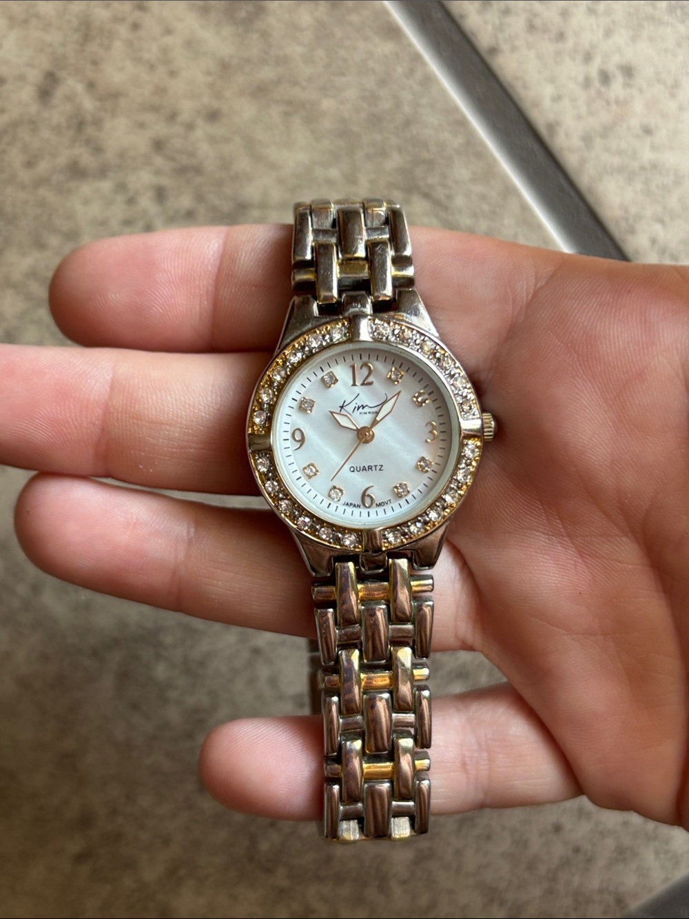 Silver and gold tone Kim Rodger’s Sequin Quartz Watch
